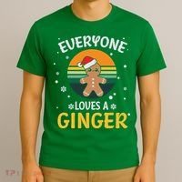 Funny Christmas Everyone Loves A Ginger Xmas T-Shirt thumb 3