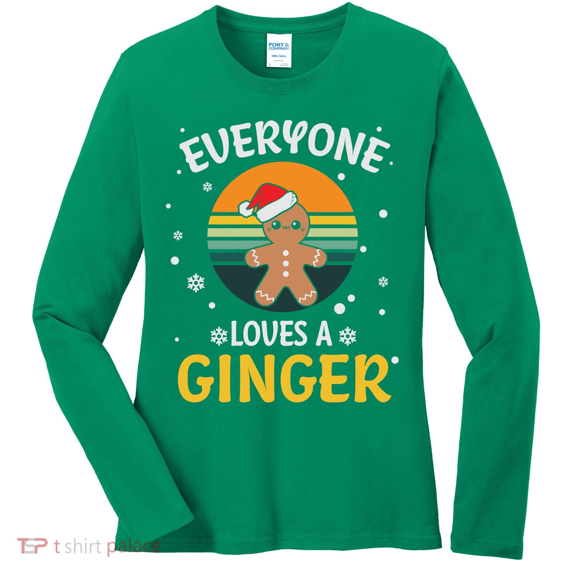 Funny Christmas Everyone Loves A Ginger Xmas Women's Long Sleeve Shirt