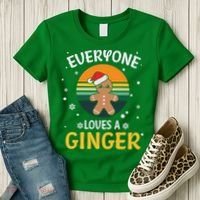 Funny Christmas Everyone Loves A Ginger Xmas Women's T-Shirt thumb 3