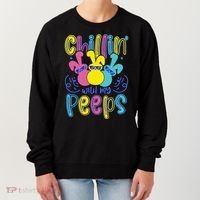 Funny Cute Easter Chillin With My Peeps Women's Sweatshirt thumb 0