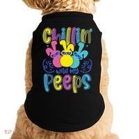 Funny Cute Easter Chillin With My Peeps Doggie Tank thumb 0
