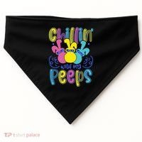 Funny Cute Easter Chillin With My Peeps USA-Made Doggie Bandana thumb 0