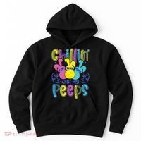 Funny Cute Easter Chillin With My Peeps Hoodie thumb 0
