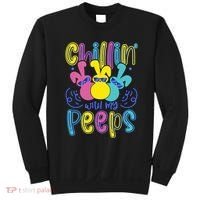 Funny Cute Easter Chillin With My Peeps Sweatshirt thumb 0