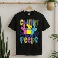 Funny Cute Easter Chillin With My Peeps T-Shirt thumb 2