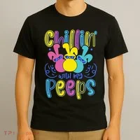 Funny Cute Easter Chillin With My Peeps T-Shirt thumb 3