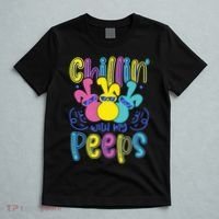 Funny Cute Easter Chillin With My Peeps T-Shirt thumb 5