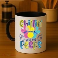 Funny Cute Easter Chillin With My Peeps Coffee Mug thumb 4