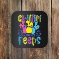 Funny Cute Easter Chillin With My Peeps Coaster thumb 0