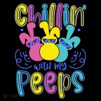 Funny Cute Easter Chillin With My Peeps Ornament thumb 1
