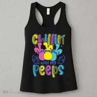 Funny Cute Easter Chillin With My Peeps Women's Tank Top thumb 3