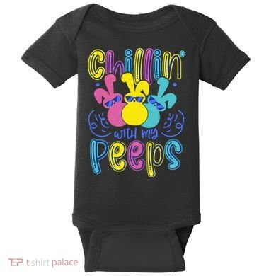 Funny Cute Easter Chillin With My Peeps Baby Bodysuit