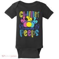 Funny Cute Easter Chillin With My Peeps Baby Bodysuit thumb 0