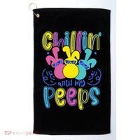 Funny Cute Easter Chillin With My Peeps Golf Towel thumb 0