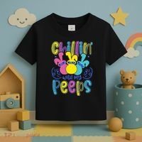 Funny Cute Easter Chillin With My Peeps Toddler T-Shirt thumb 3