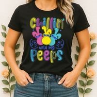 Funny Cute Easter Chillin With My Peeps Women's T-Shirt thumb 2