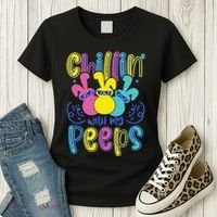 Funny Cute Easter Chillin With My Peeps Women's T-Shirt thumb 3