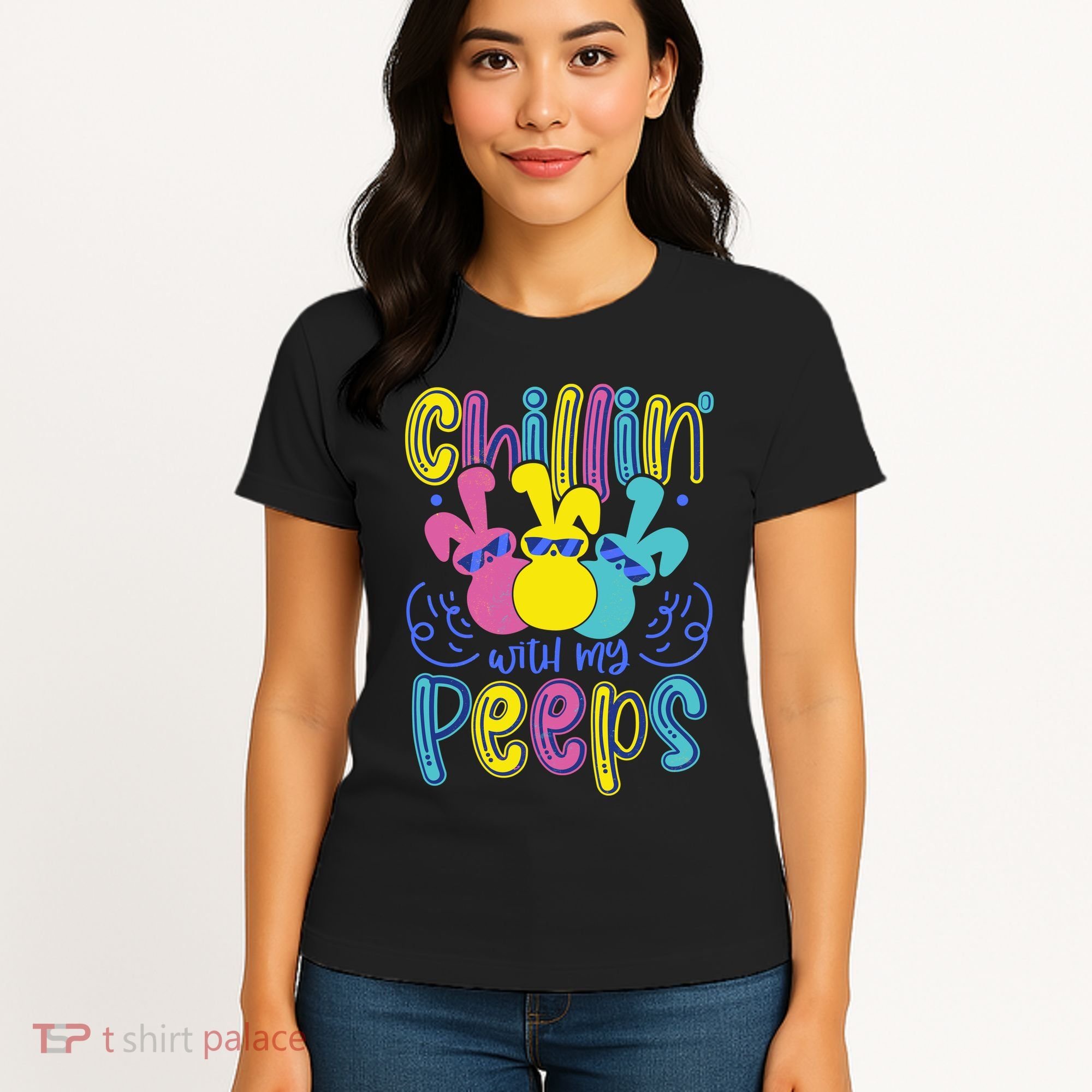 Funny Cute Easter Chillin With My Peeps Women's T-Shirt
