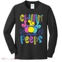 Funny Cute Easter Chillin With My Peeps Kids Long Sleeve Shirt thumb 0