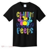 Funny Cute Easter Chillin With My Peeps Kids T-Shirt thumb 0