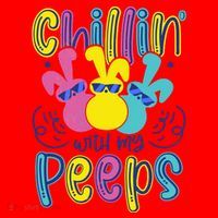 Funny Cute Easter Chillin With My Peeps Santa Hat thumb 1