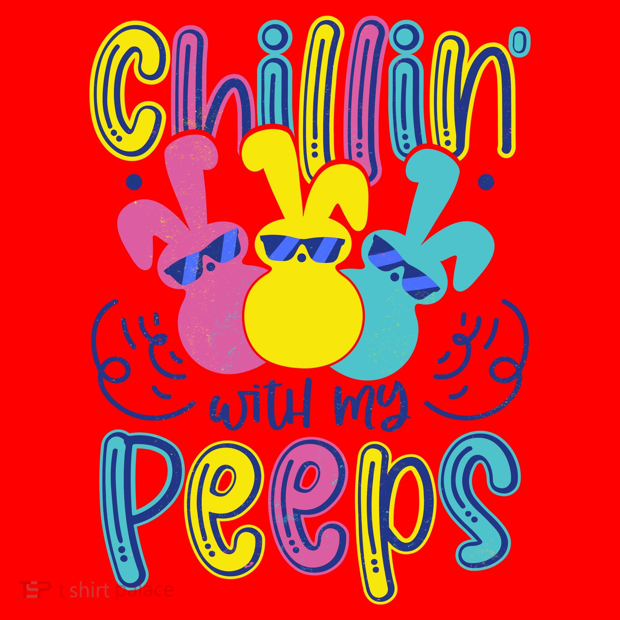 Funny Cute Easter Chillin With My Peeps Santa Hat