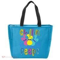 Funny Cute Easter Chillin With My Peeps Tote Bag thumb 0