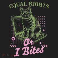 Feminist Cat Equal Rights Or I Bites Cat Women's Sweatshirt thumb 2