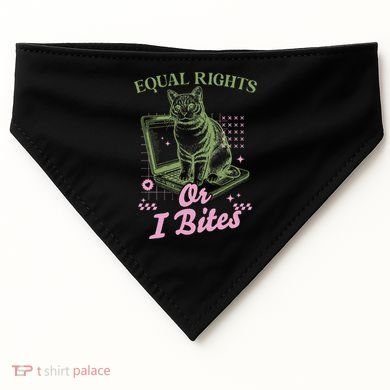 Feminist Cat Equal Rights Or I Bites Cat USA-Made Doggie Bandana