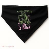 Feminist Cat Equal Rights Or I Bites Cat USA-Made Doggie Bandana thumb 0