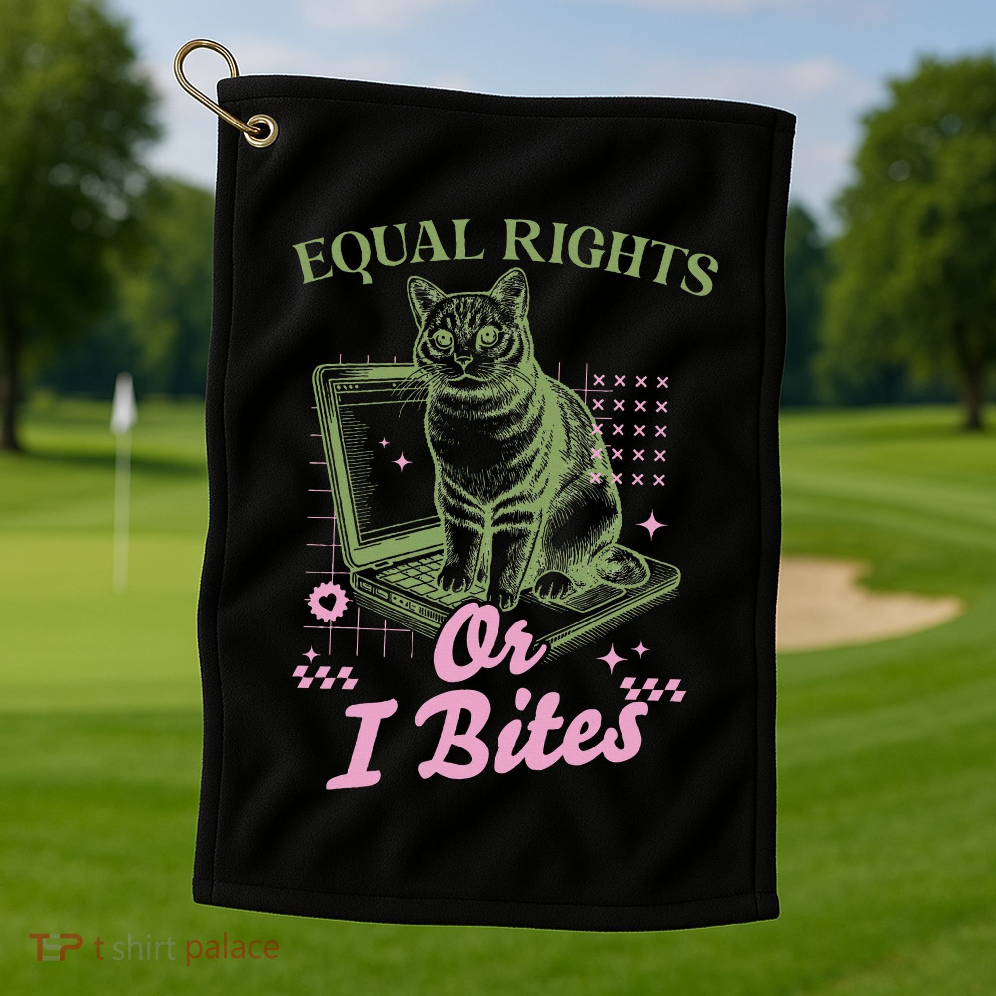 Feminist Cat Equal Rights Or I Bites Cat Golf Towel