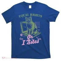 Feminist Cat Equal Rights Or I Bites Cat T-Shirt thumb 0