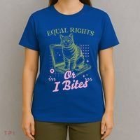 Feminist Cat Equal Rights Or I Bites Cat T-Shirt thumb 4