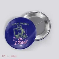 Feminist Cat Equal Rights Or I Bites Cat Button thumb 0