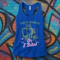 Feminist Cat Equal Rights Or I Bites Cat Women's Tank Top thumb 3