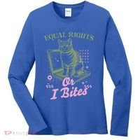 Feminist Cat Equal Rights Or I Bites Cat Women's Long Sleeve Shirt thumb 0