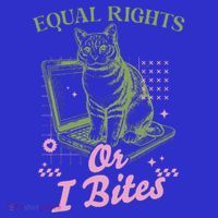 Feminist Cat Equal Rights Or I Bites Cat Women's Long Sleeve Shirt thumb 2