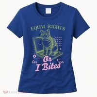 Feminist Cat Equal Rights Or I Bites Cat Women's T-Shirt thumb 0