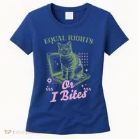Feminist Cat Equal Rights Or I Bites Cat Women's T-Shirt thumb 0