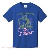 Feminist Cat Equal Rights Or I Bites Cat Kids T-Shirt thumb 0