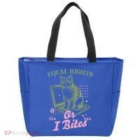 Feminist Cat Equal Rights Or I Bites Cat Tote Bag thumb 0