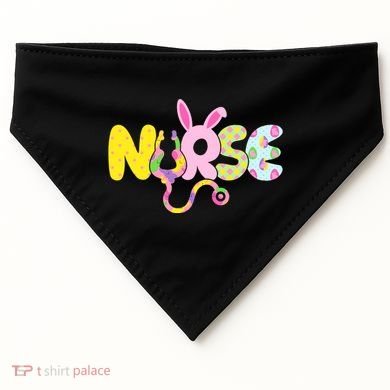 Funny Cute Easter Patterns Nurse USA-Made Doggie Bandana