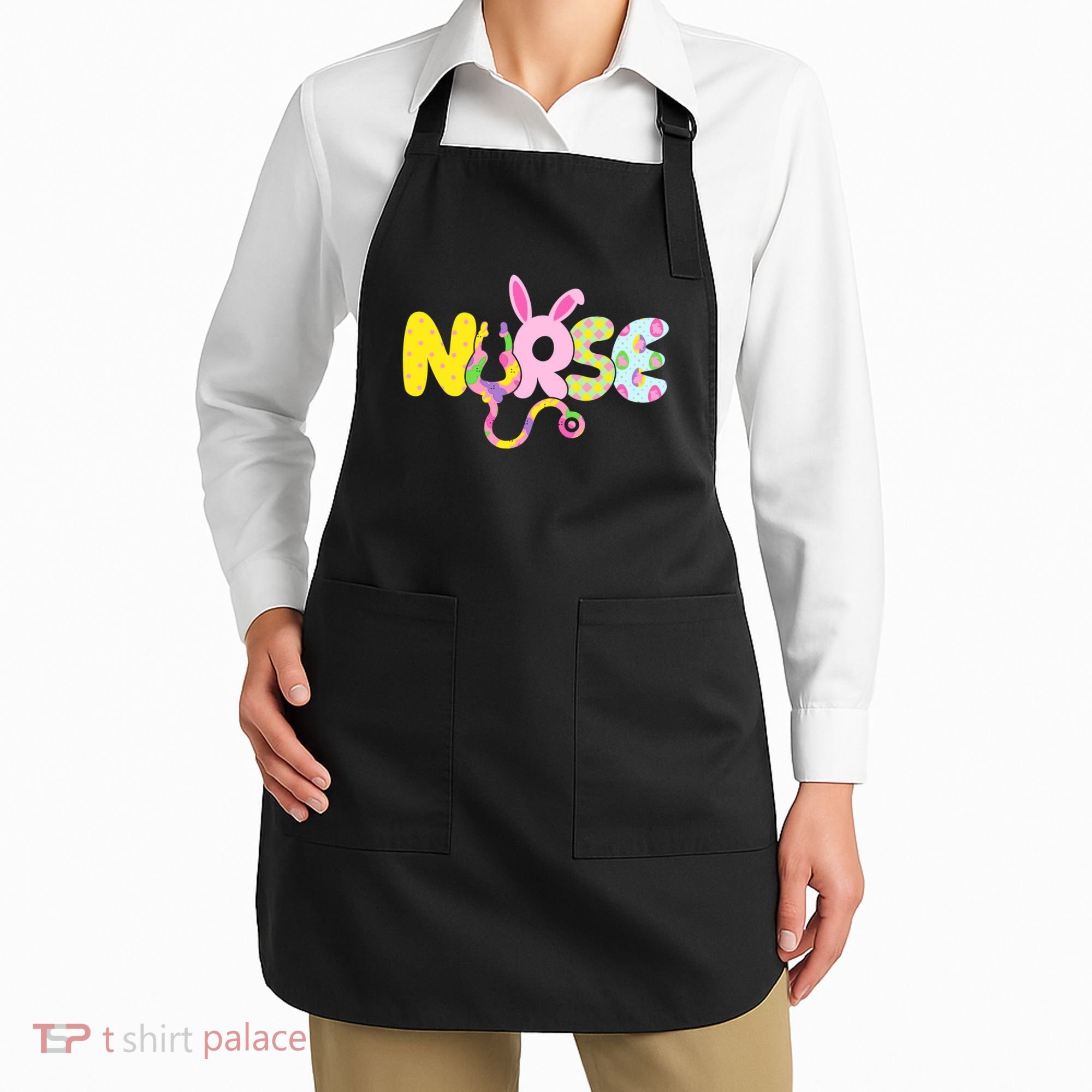 Funny Cute Easter Patterns Nurse Apron