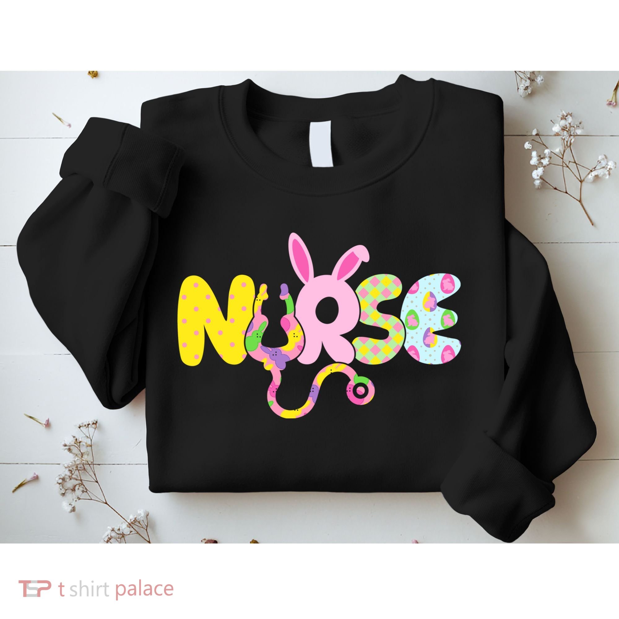 Funny Cute Easter Patterns Nurse Sweatshirt