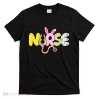 Funny Cute Easter Patterns Nurse T-Shirt thumb 0