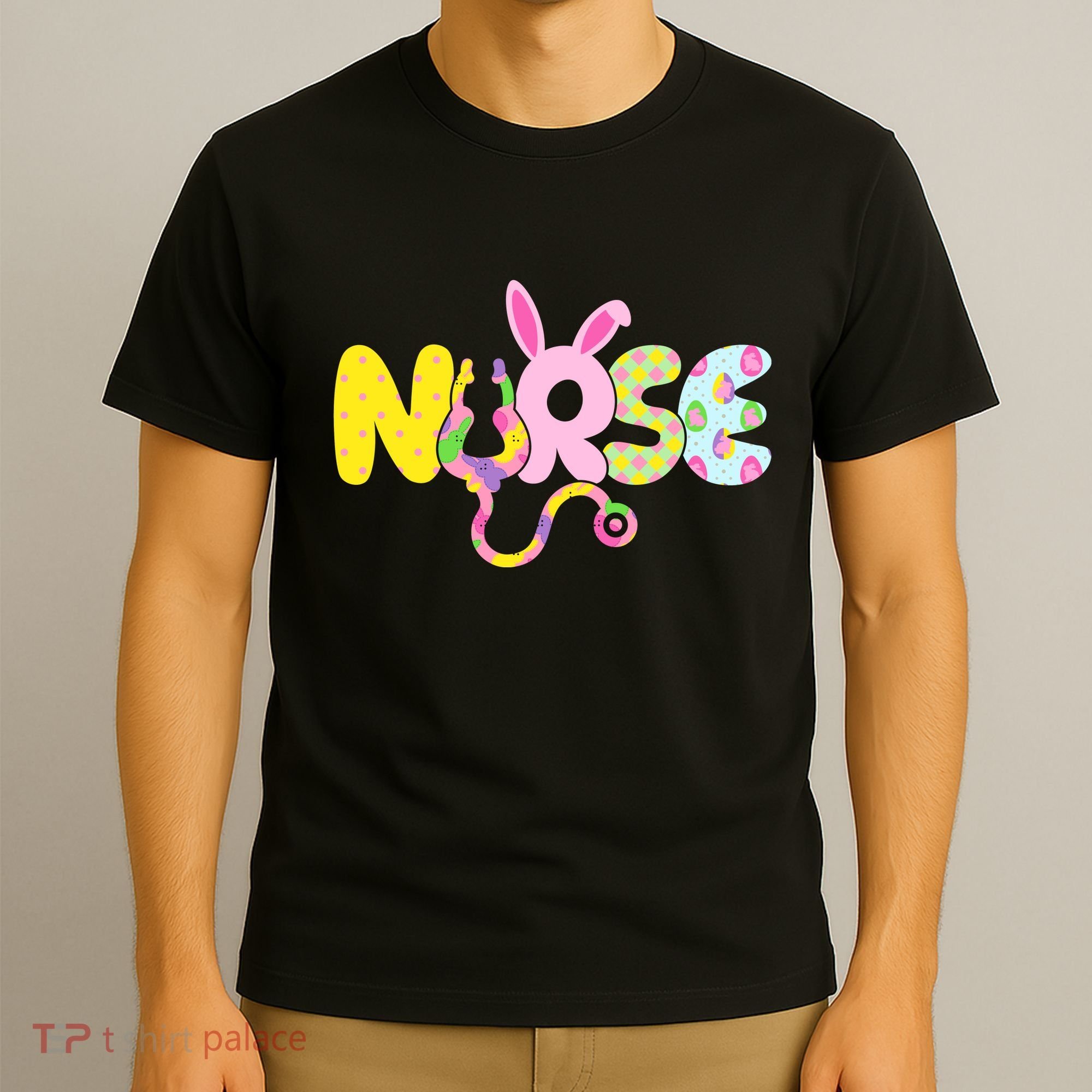 Funny Cute Easter Patterns Nurse T-Shirt