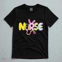 Funny Cute Easter Patterns Nurse T-Shirt thumb 5