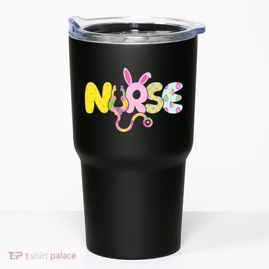 Funny Cute Easter Patterns Nurse Tumbler
