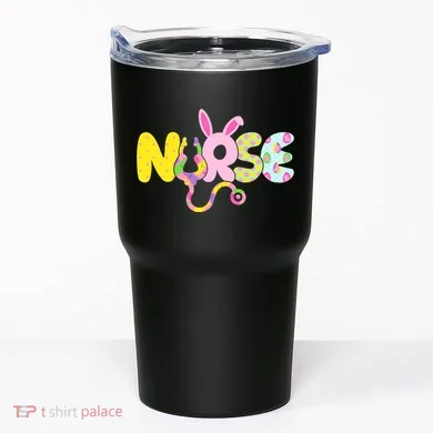 Funny Cute Easter Patterns Nurse Tumbler