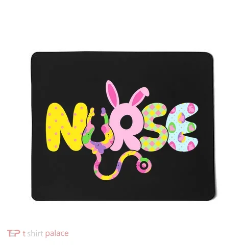 Funny Cute Easter Patterns Nurse Mousepad in the selected color